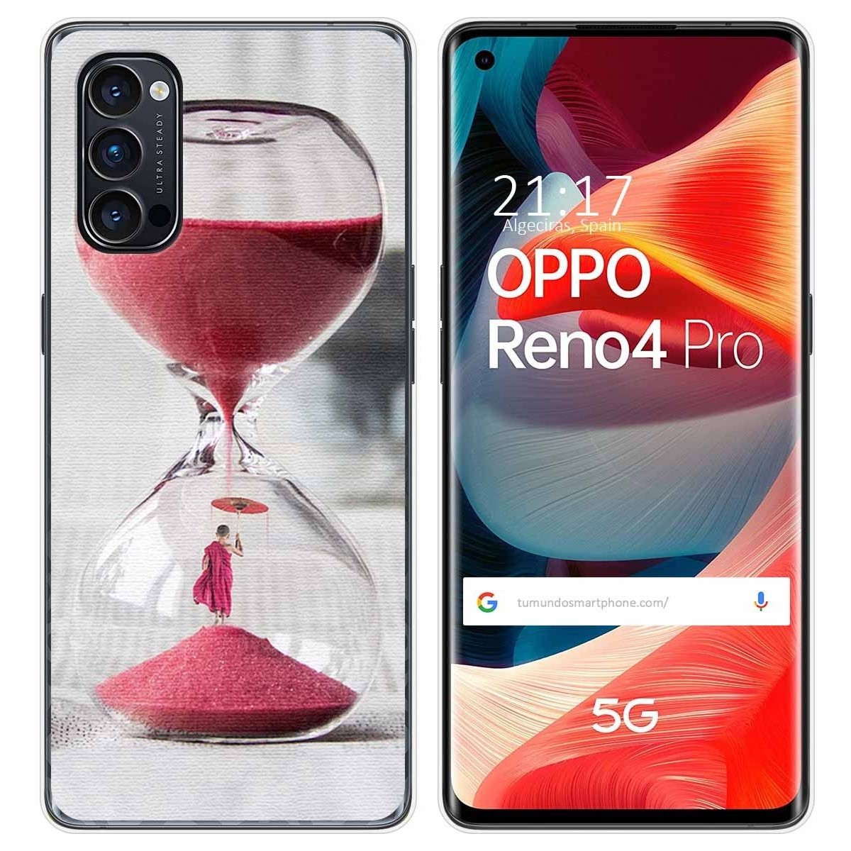 Funda Libro con Ventana Diseño corazones para Oppo Reno 4Z 5G