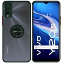 Funda Mate con Borde Verde y Anillo Giratorio 360 para Vivo Y20s / Y11s