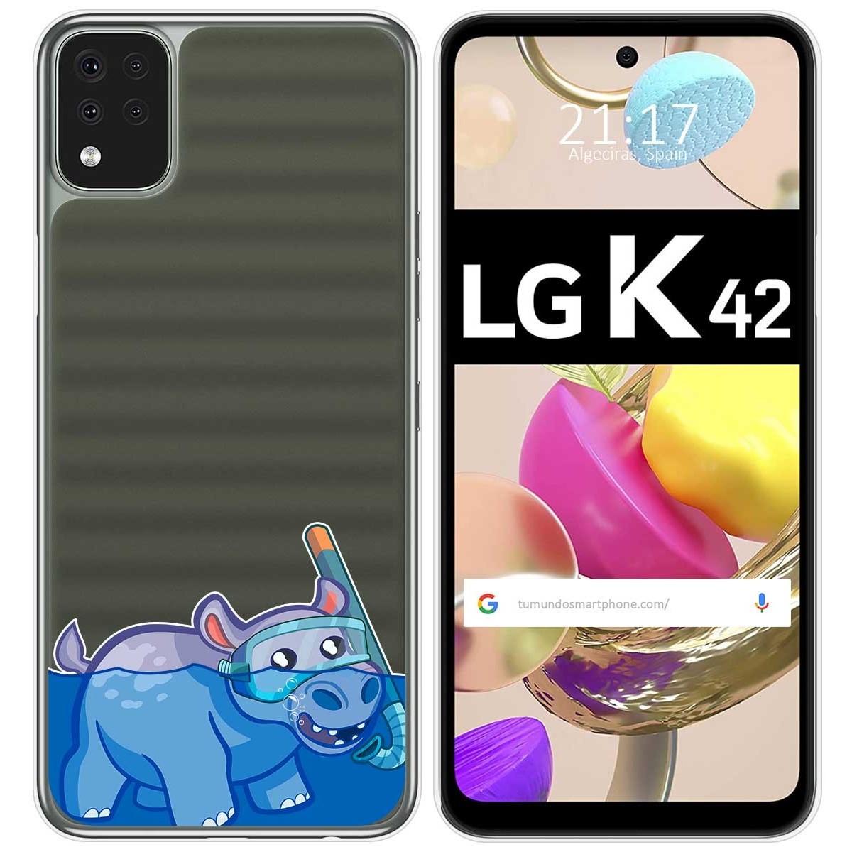 Funda Gel Transparente para LG K42 diseño Hipo Dibujos