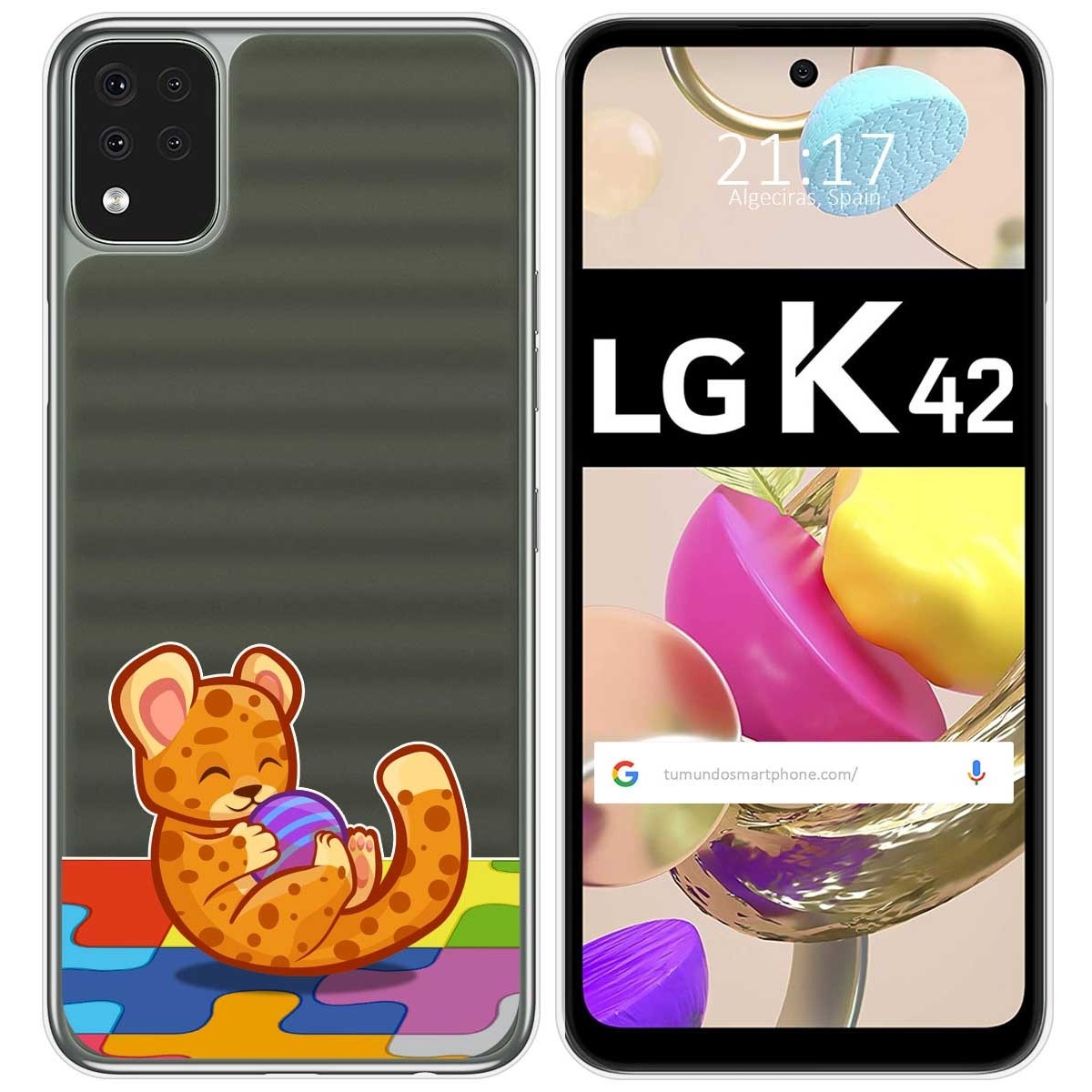 Funda Gel Transparente para LG K42 diseño Leopardo Dibujos