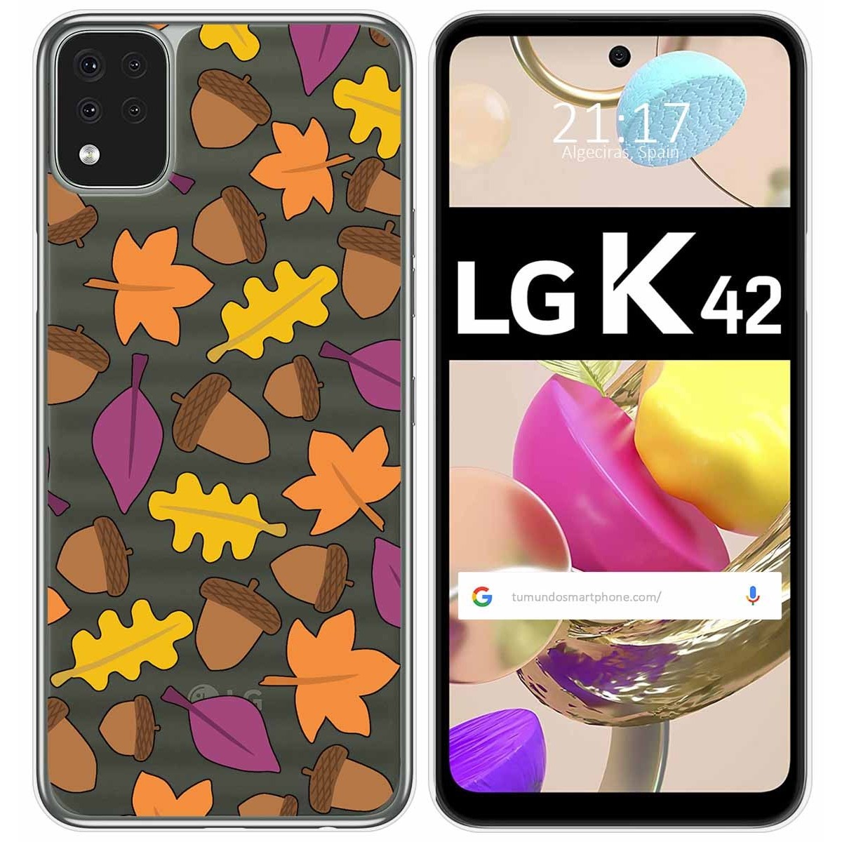 Funda Gel Transparente para LG K42 diseño Otoño Dibujos