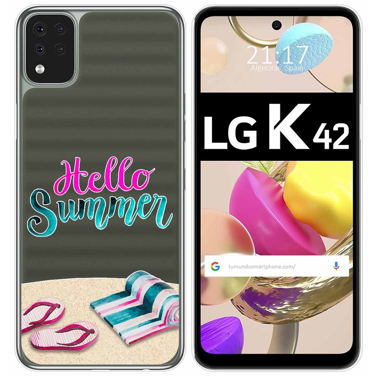 Funda Gel Transparente para LG K42 diseño Summer Dibujos