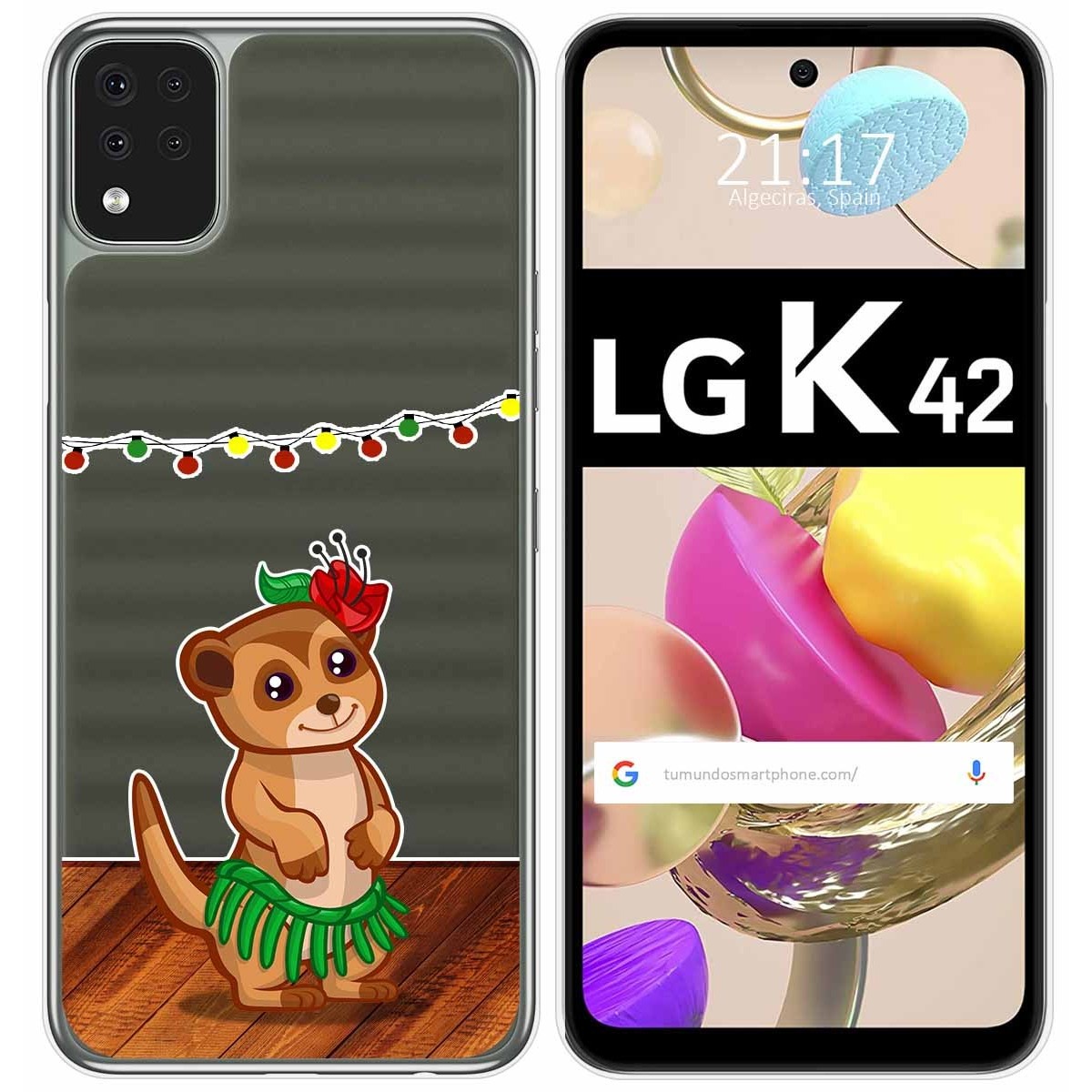 Funda Gel Transparente para LG K42 diseño Suricata Dibujos