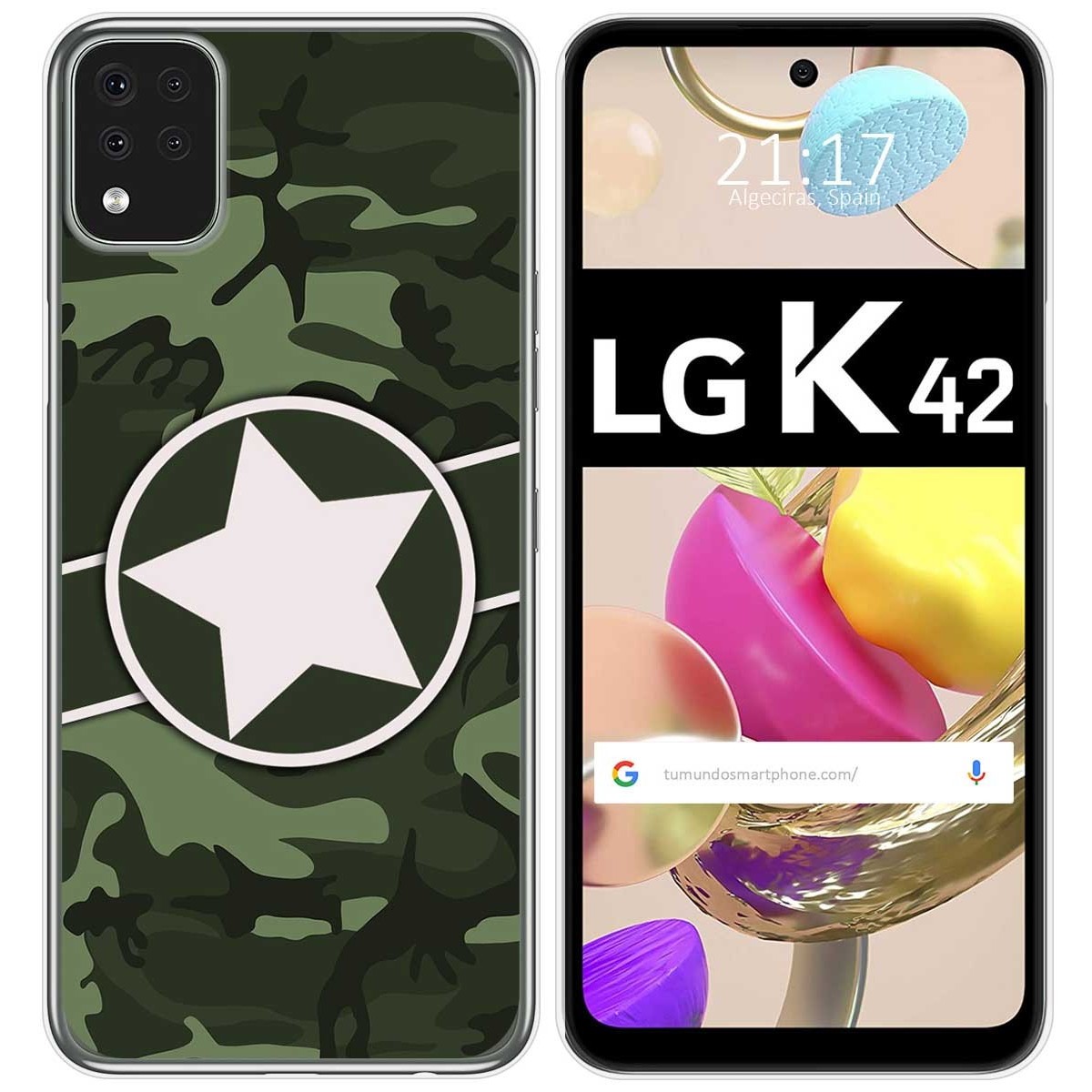 Funda Gel Tpu para LG K42 diseño Camuflaje 01 Dibujos