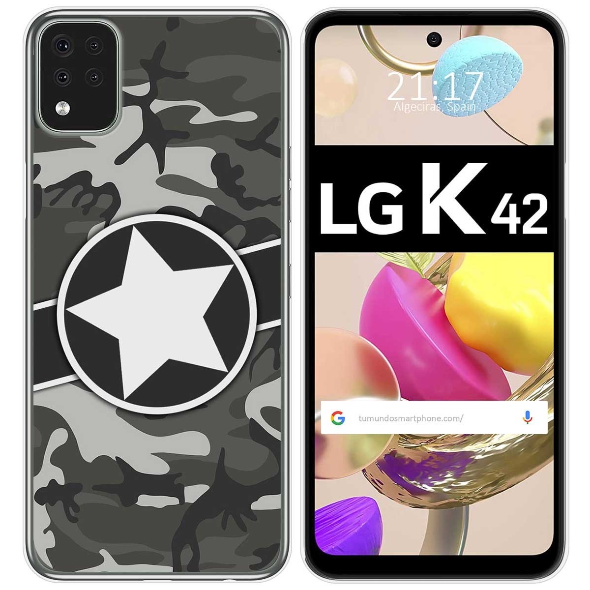 Funda Gel Tpu para LG K42 diseño Camuflaje 02 Dibujos