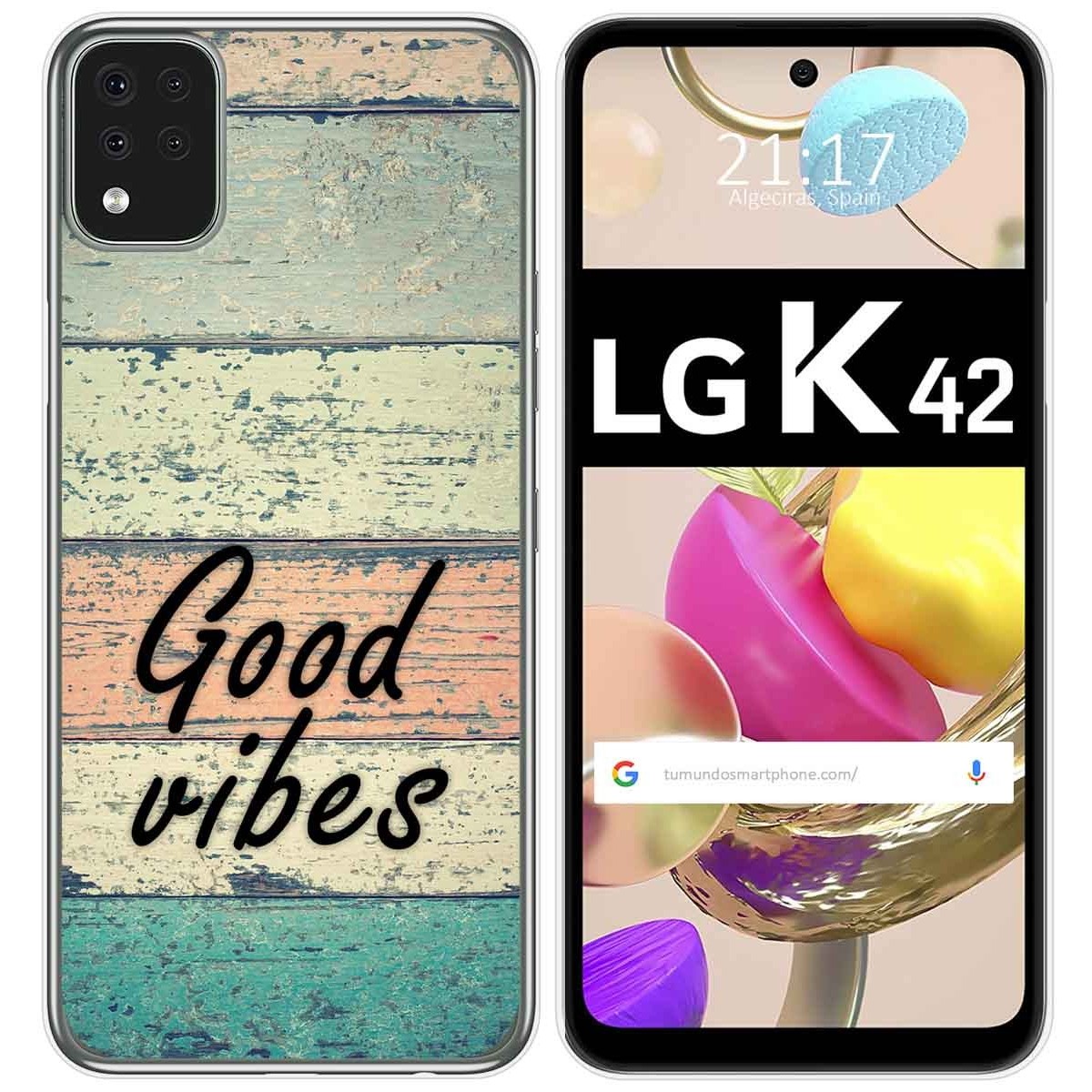 Funda Gel Tpu para LG K42 diseño Madera 01 Dibujos