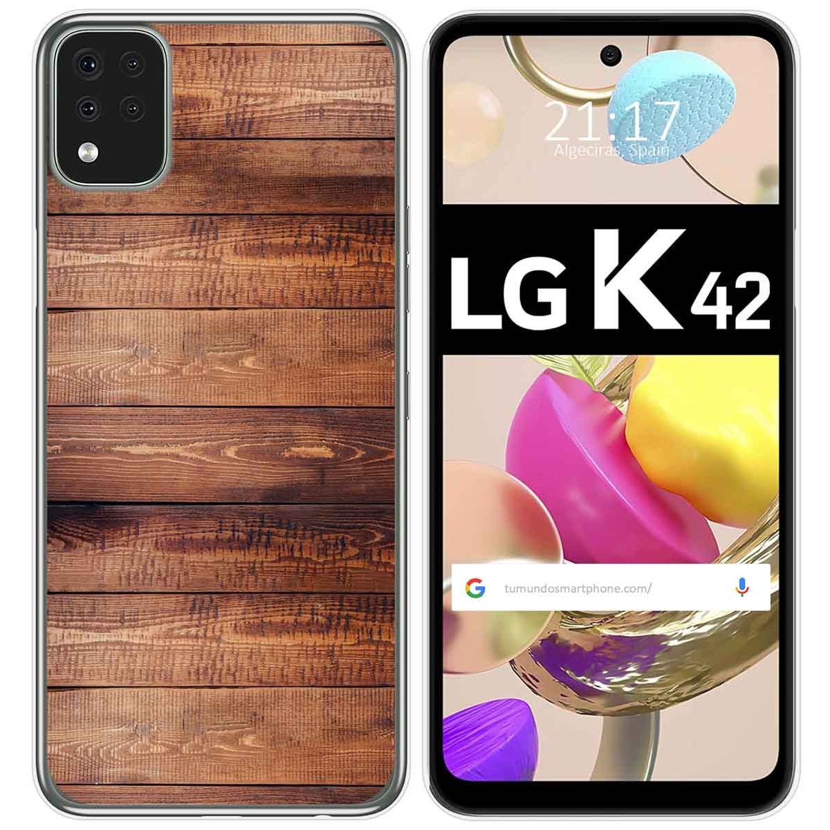 Funda Gel Tpu para LG K42 diseño Madera 02 Dibujos