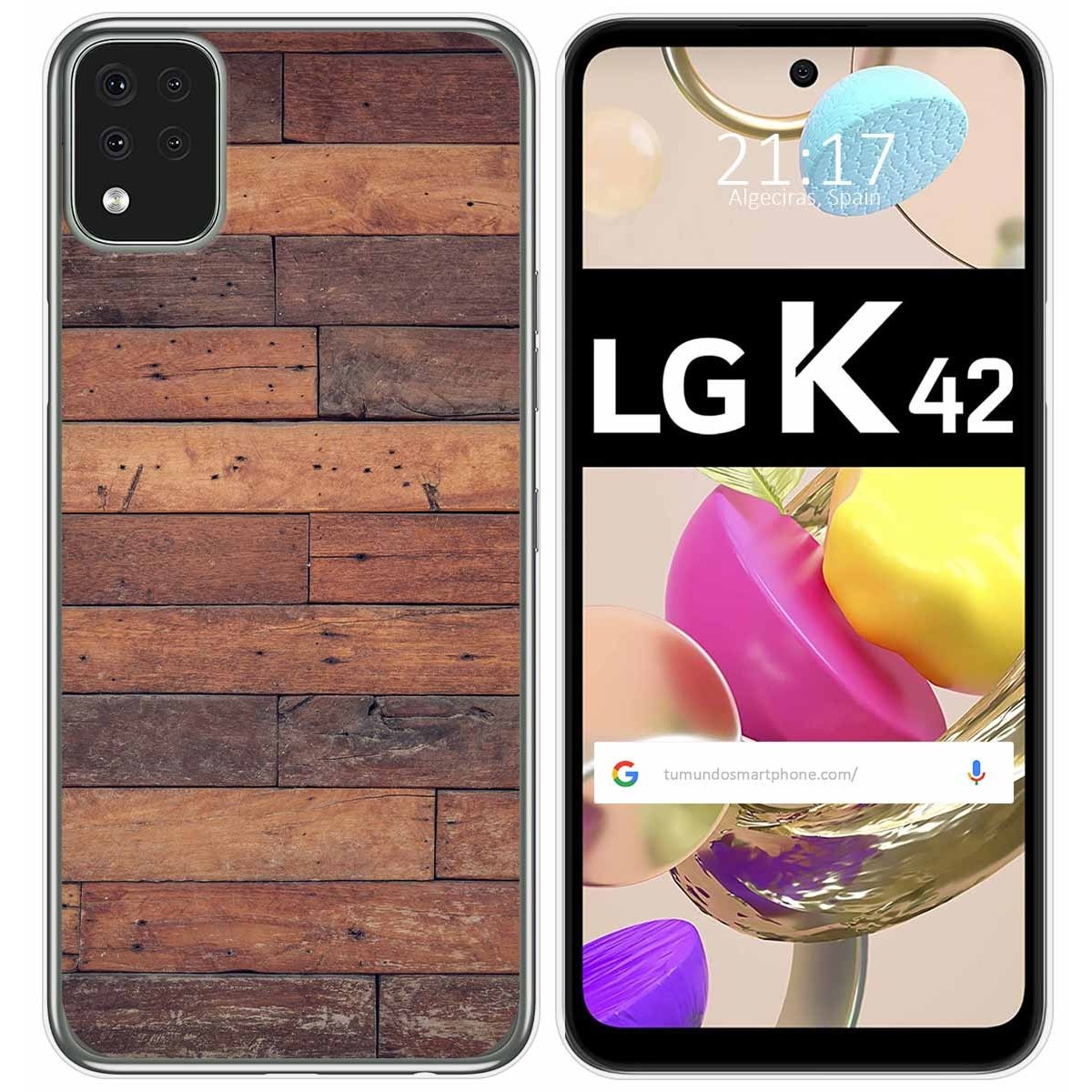 Funda Gel Tpu para LG K42 diseño Madera 03 Dibujos