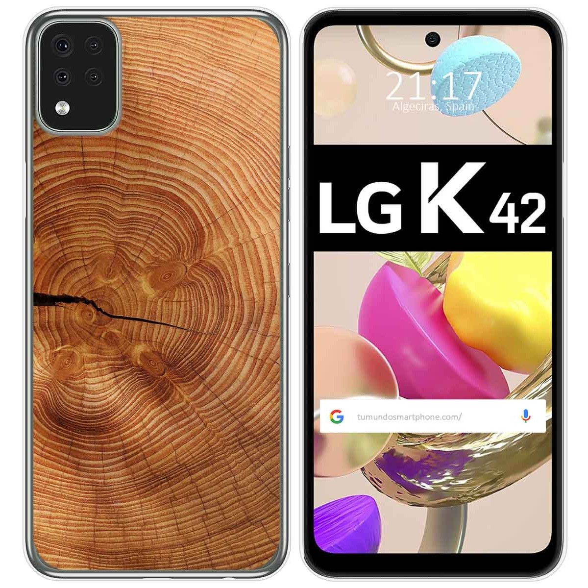 Funda Gel Tpu para LG K42 diseño Madera 04 Dibujos