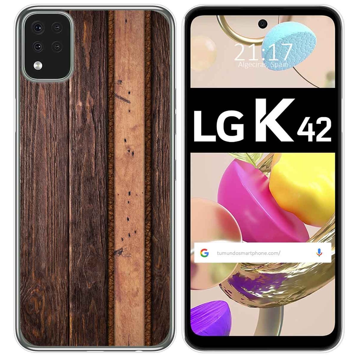 Funda Gel Tpu para LG K42 diseño Madera 05 Dibujos