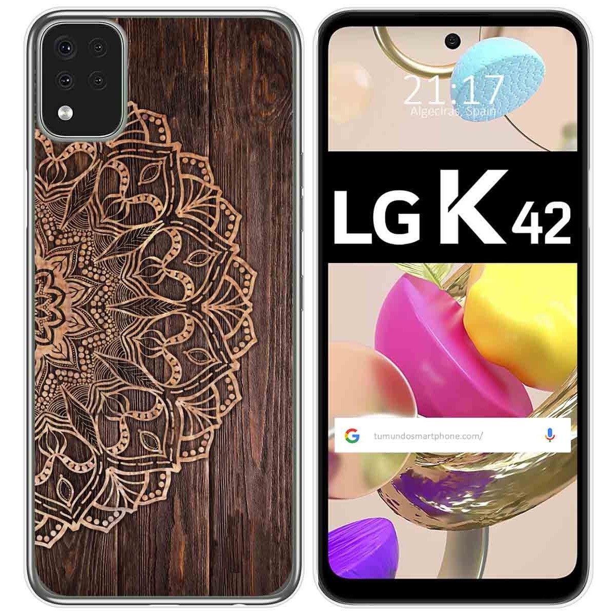 Funda Gel Tpu para LG K42 diseño Madera 06 Dibujos