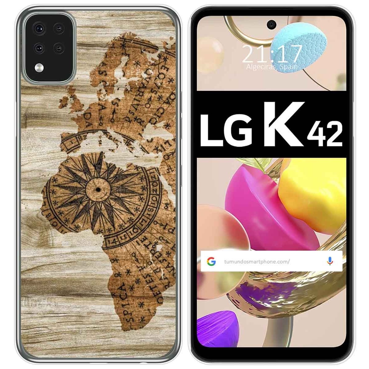 Funda Gel Tpu para LG K42 diseño Madera 07 Dibujos