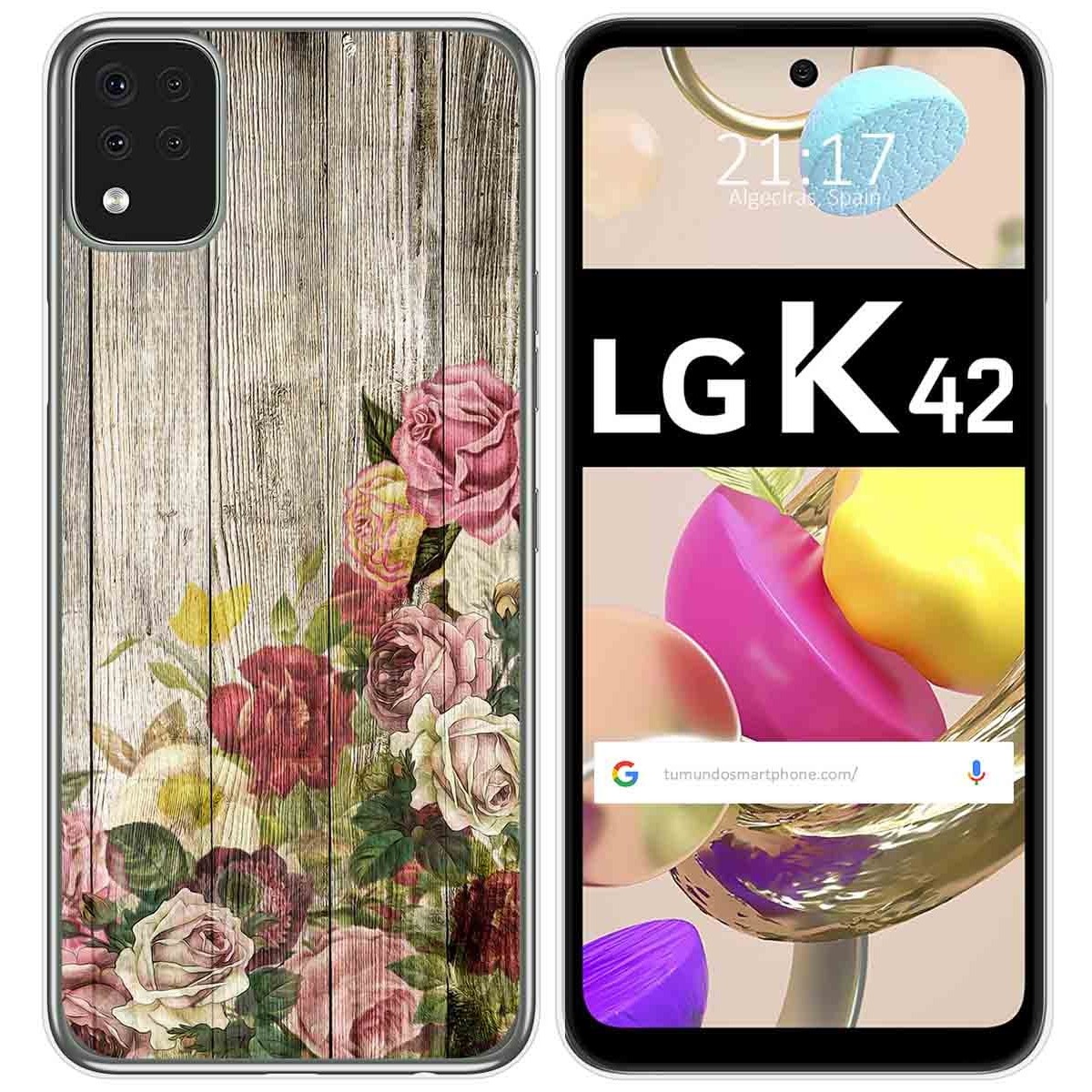 Funda Gel Tpu para LG K42 diseño Madera 08 Dibujos