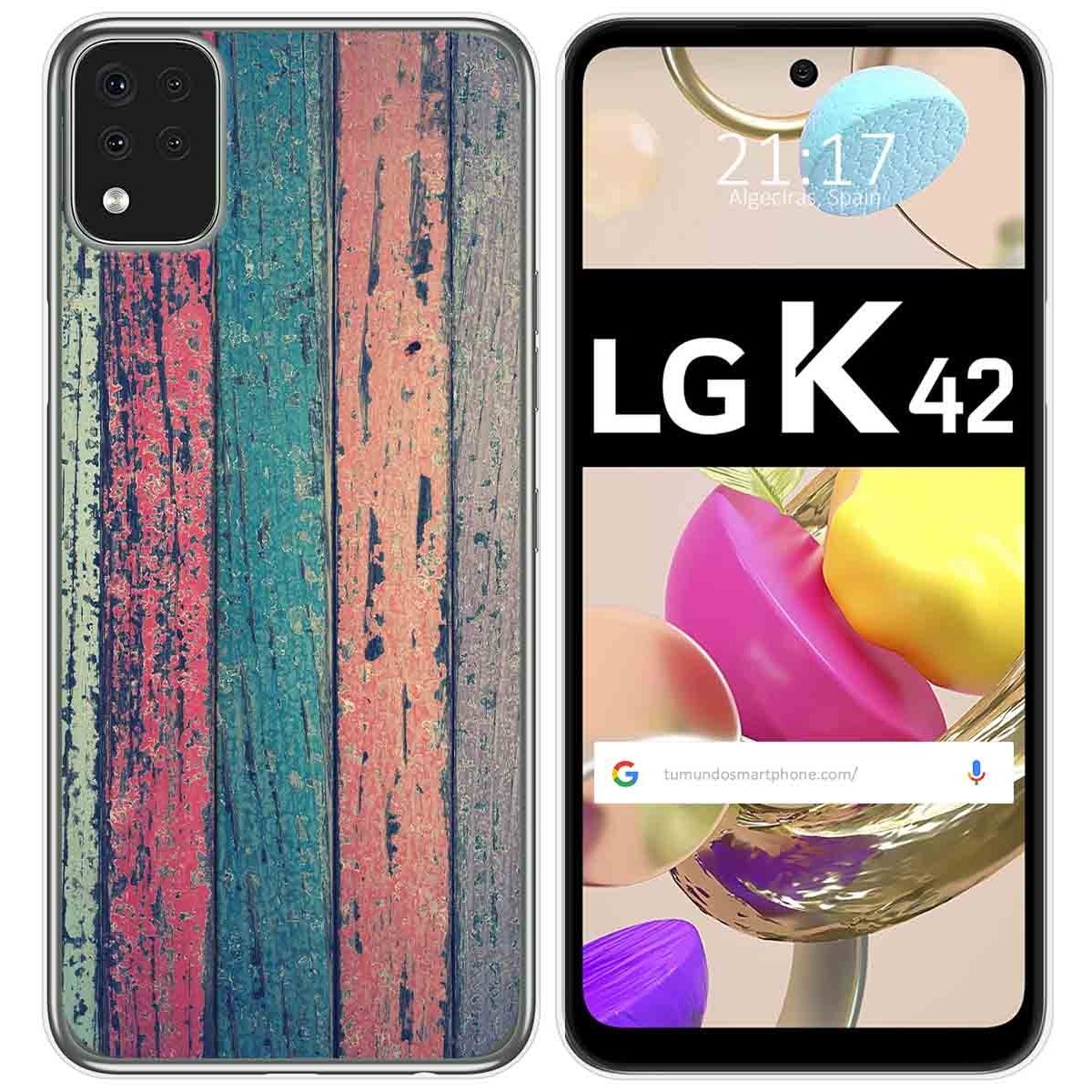 Funda Gel Tpu para LG K42 diseño Madera 10 Dibujos