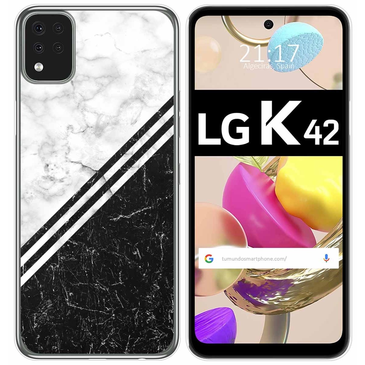 Funda Gel Tpu para LG K42 diseño Mármol 01 Dibujos