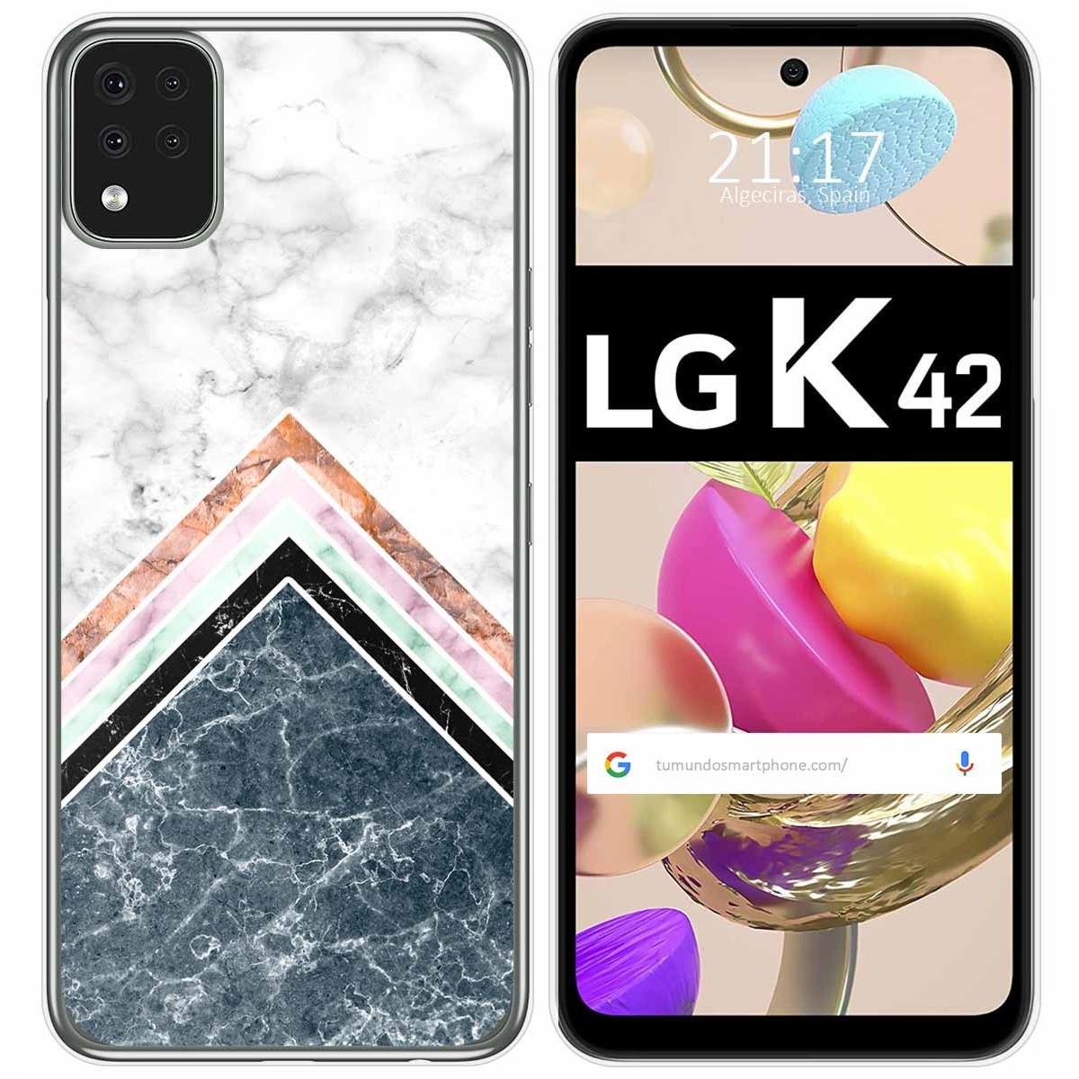 Funda Gel Tpu para LG K42 diseño Mármol 05 Dibujos