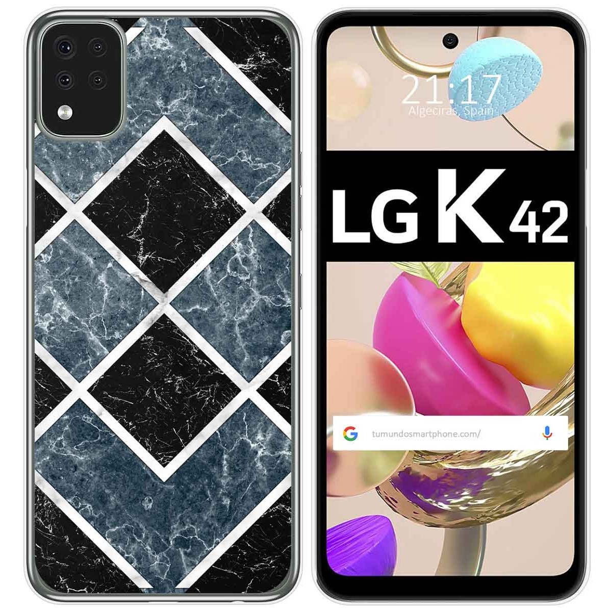 Funda Gel Tpu para LG K42 diseño Mármol 06 Dibujos