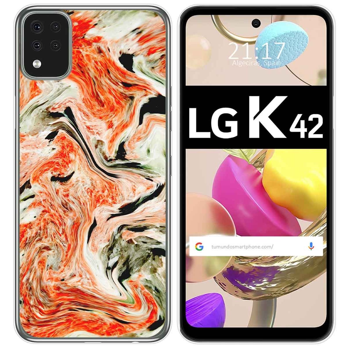 Funda Gel Tpu para LG K42 diseño Mármol 12 Dibujos