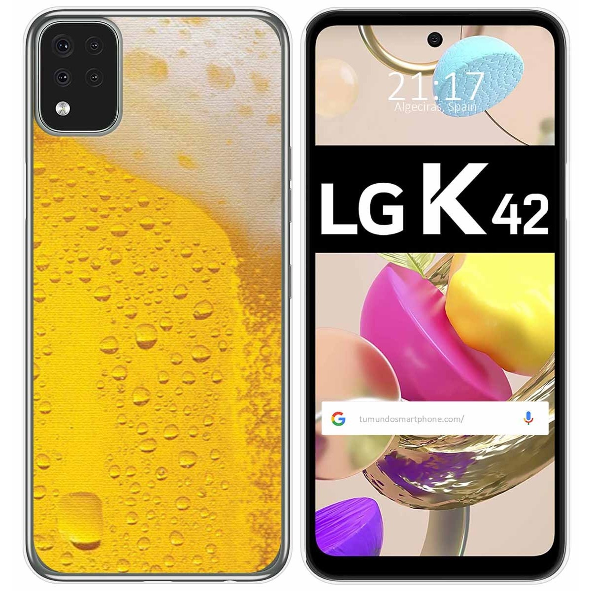 Funda Gel Tpu para LG K42 diseño Cerveza Dibujos