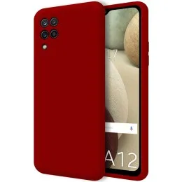 Funda Silicona Líquida Ultra Suave para Samsung Galaxy A12 / M12 color Roja
