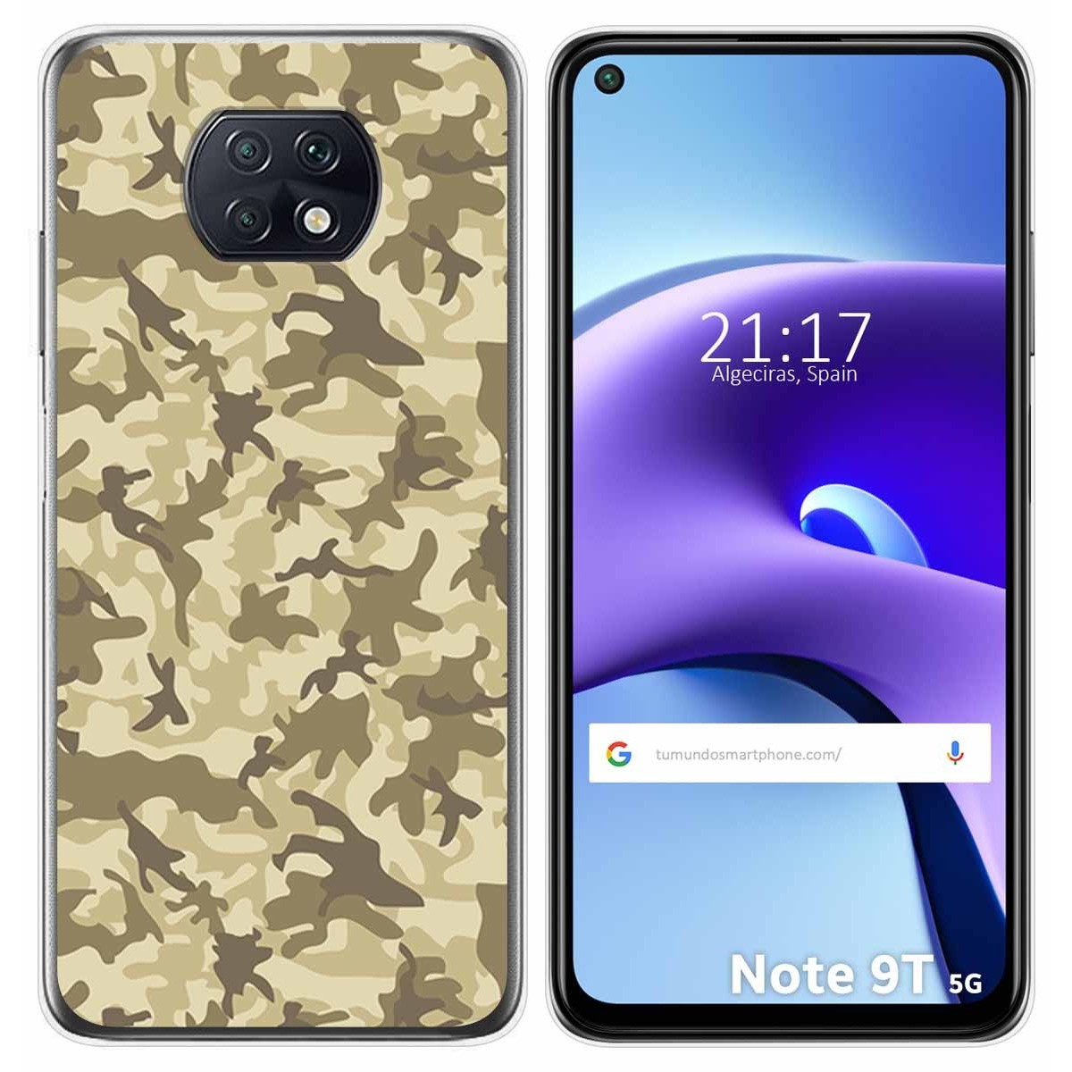 Funda Gel Tpu para Xiaomi Redmi Note 9T 5G diseño Sand Camuflaje Dibujos