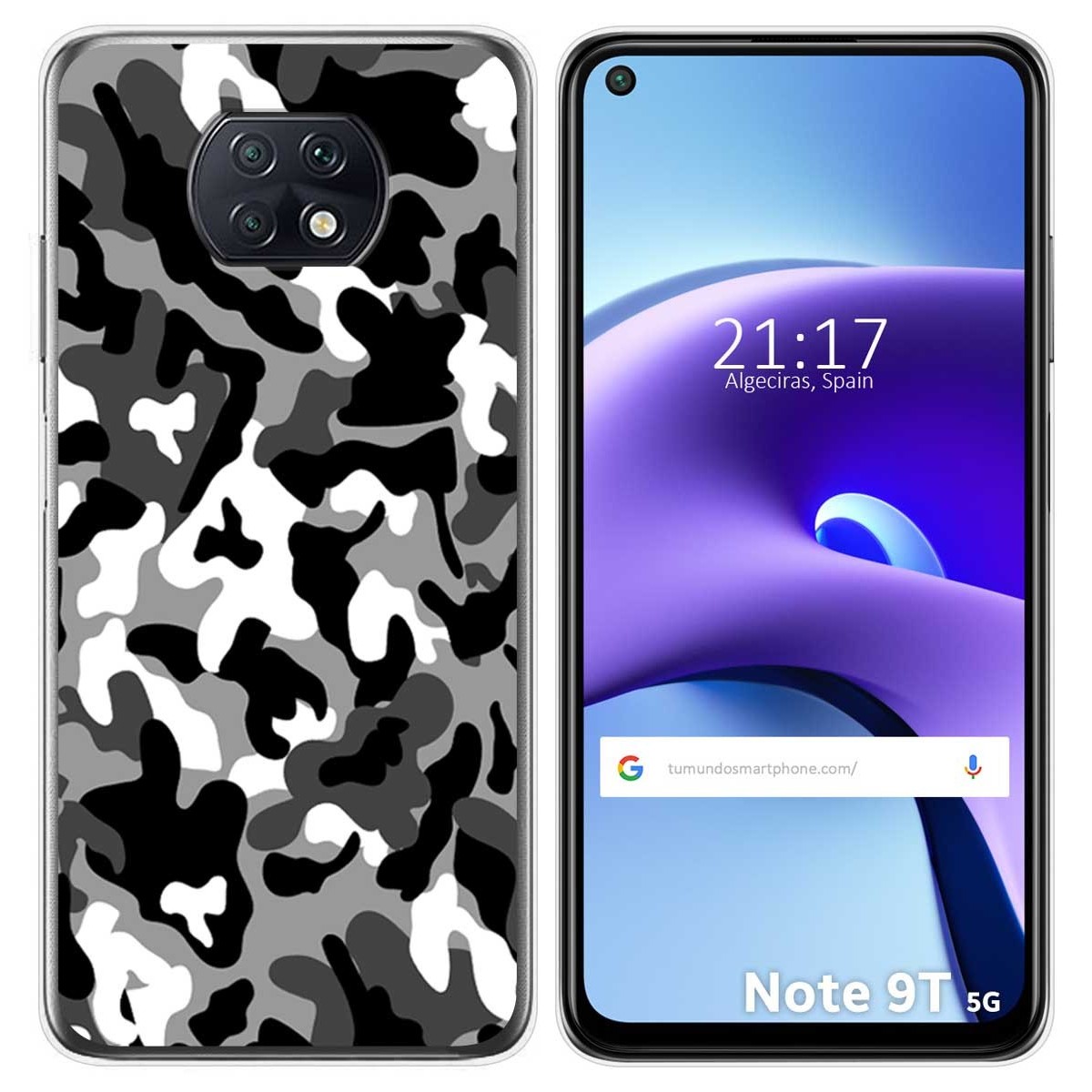 Funda Gel Tpu para Xiaomi Redmi Note 9T 5G diseño Snow Camuflaje Dibujos