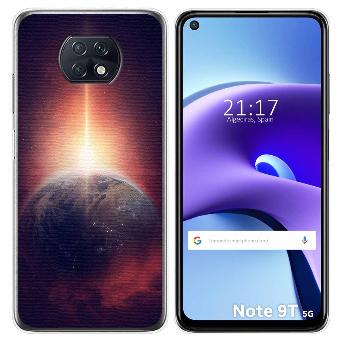 Funda Gel Tpu para Xiaomi Redmi Note 9T 5G diseño Tierra Dibujos