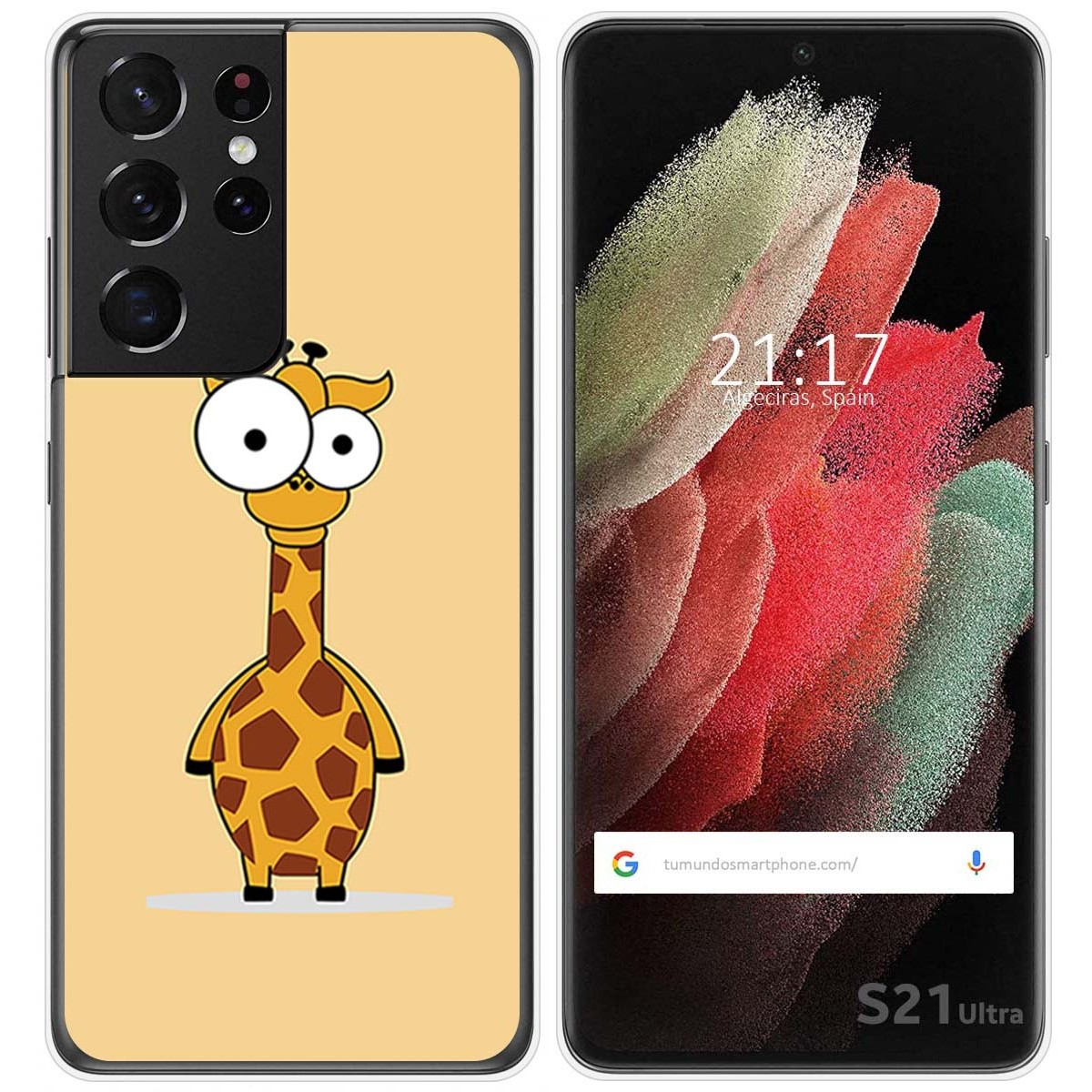 Funda Gel Tpu para Samsung Galaxy S21 Ultra 5G diseño Jirafa Dibujos