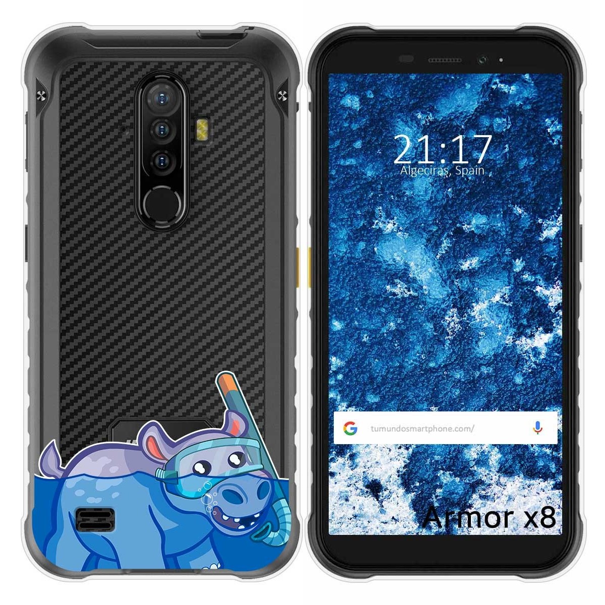 Funda Gel Transparente para Ulefone Armor X8 diseño Hipo Dibujos