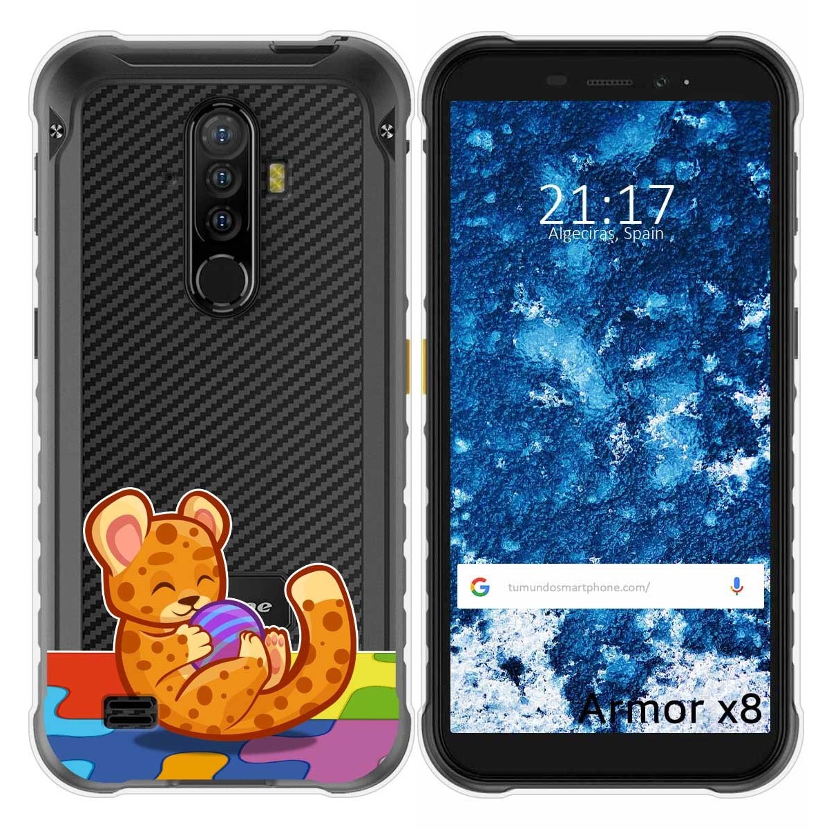 Funda Gel Transparente para Ulefone Armor X8 diseño Leopardo Dibujos