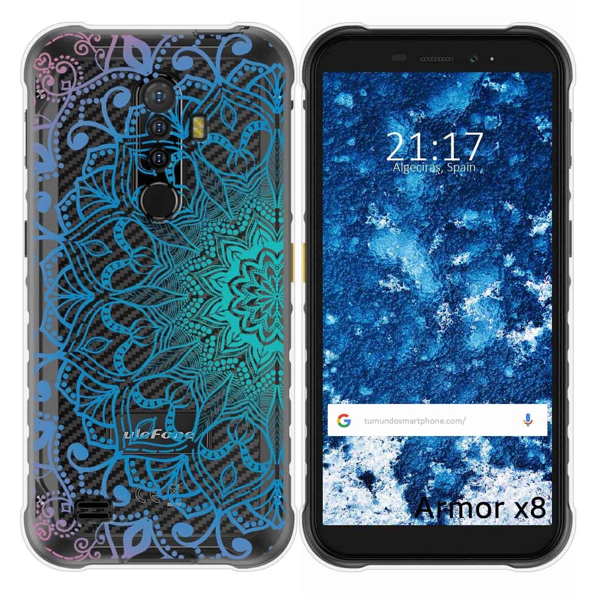 Funda Gel Transparente para Ulefone Armor X8 diseño Mandala Dibujos