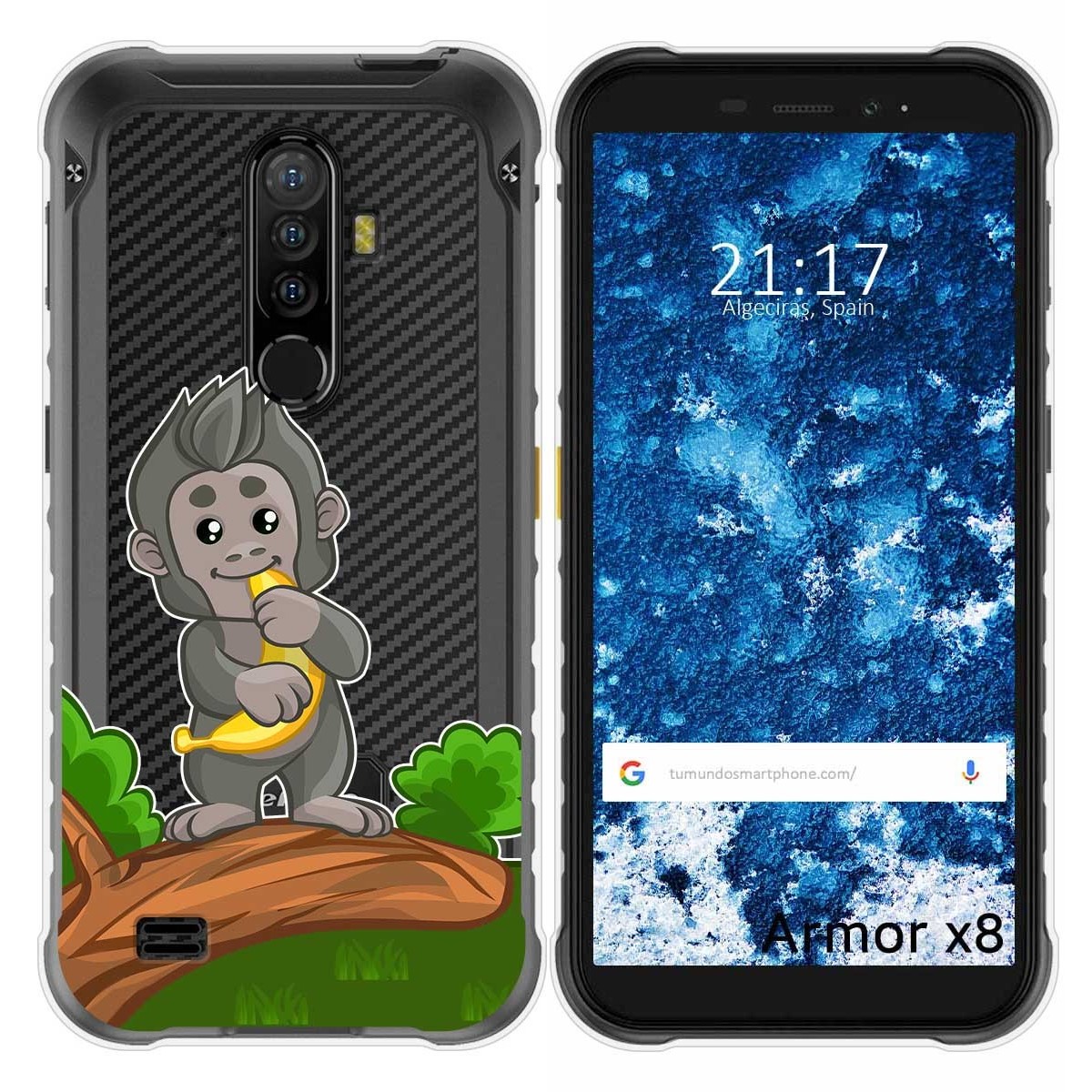 Funda Gel Transparente para Ulefone Armor X8 diseño Mono Dibujos