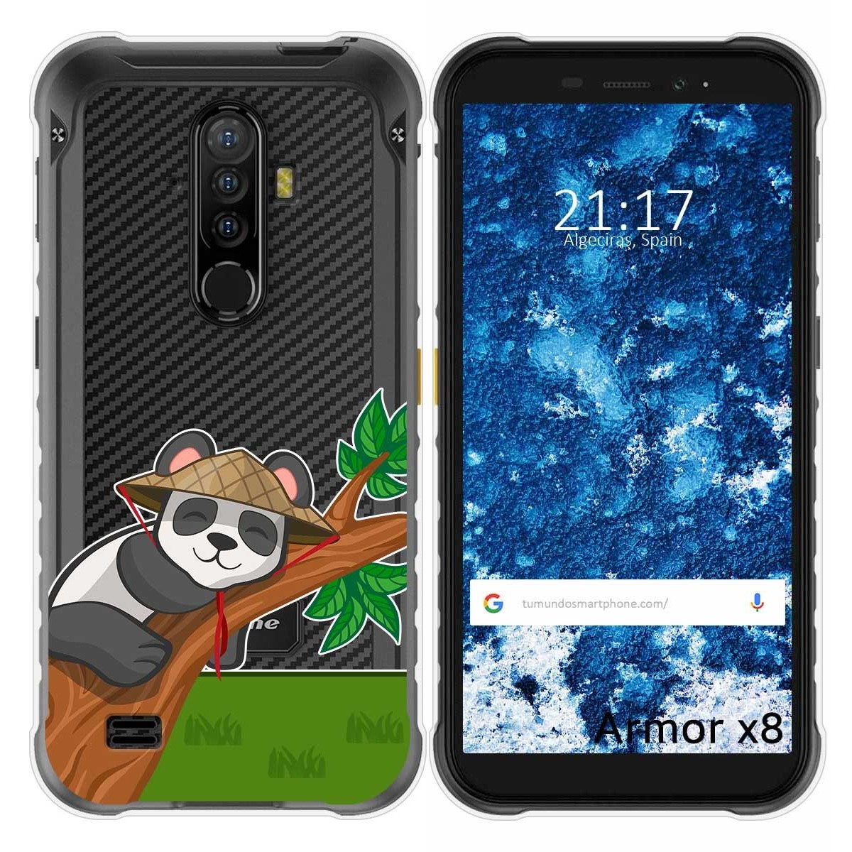 Funda Gel Transparente para Ulefone Armor X8 diseño Panda Dibujos