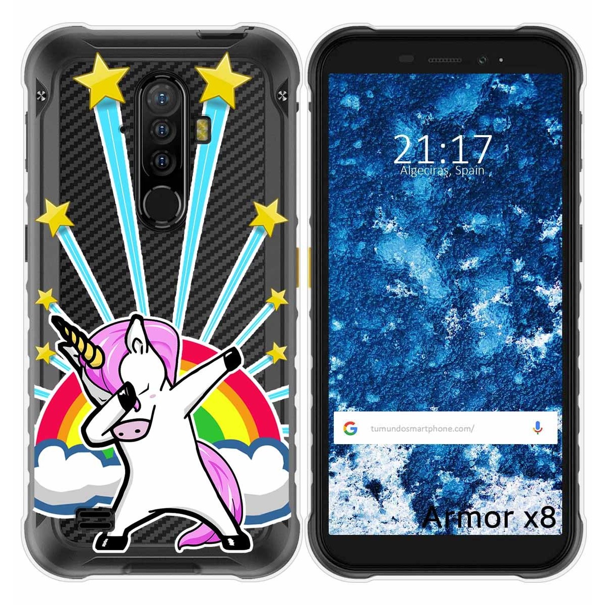 Funda Gel Transparente para Ulefone Armor X8 diseño Unicornio Dibujos