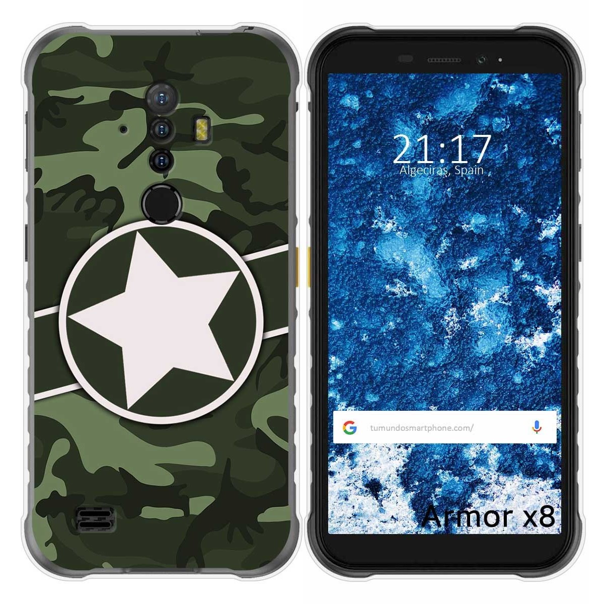 Funda Gel Tpu para Ulefone Armor X8 diseño Camuflaje 01 Dibujos