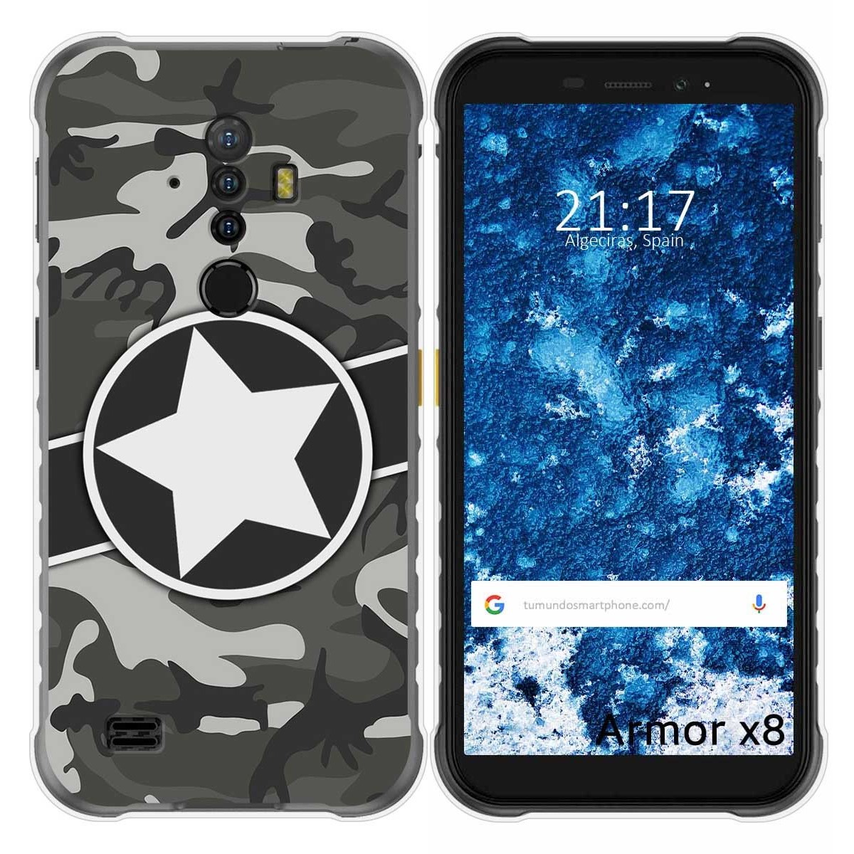 Funda Gel Tpu para Ulefone Armor X8 diseño Camuflaje 02 Dibujos