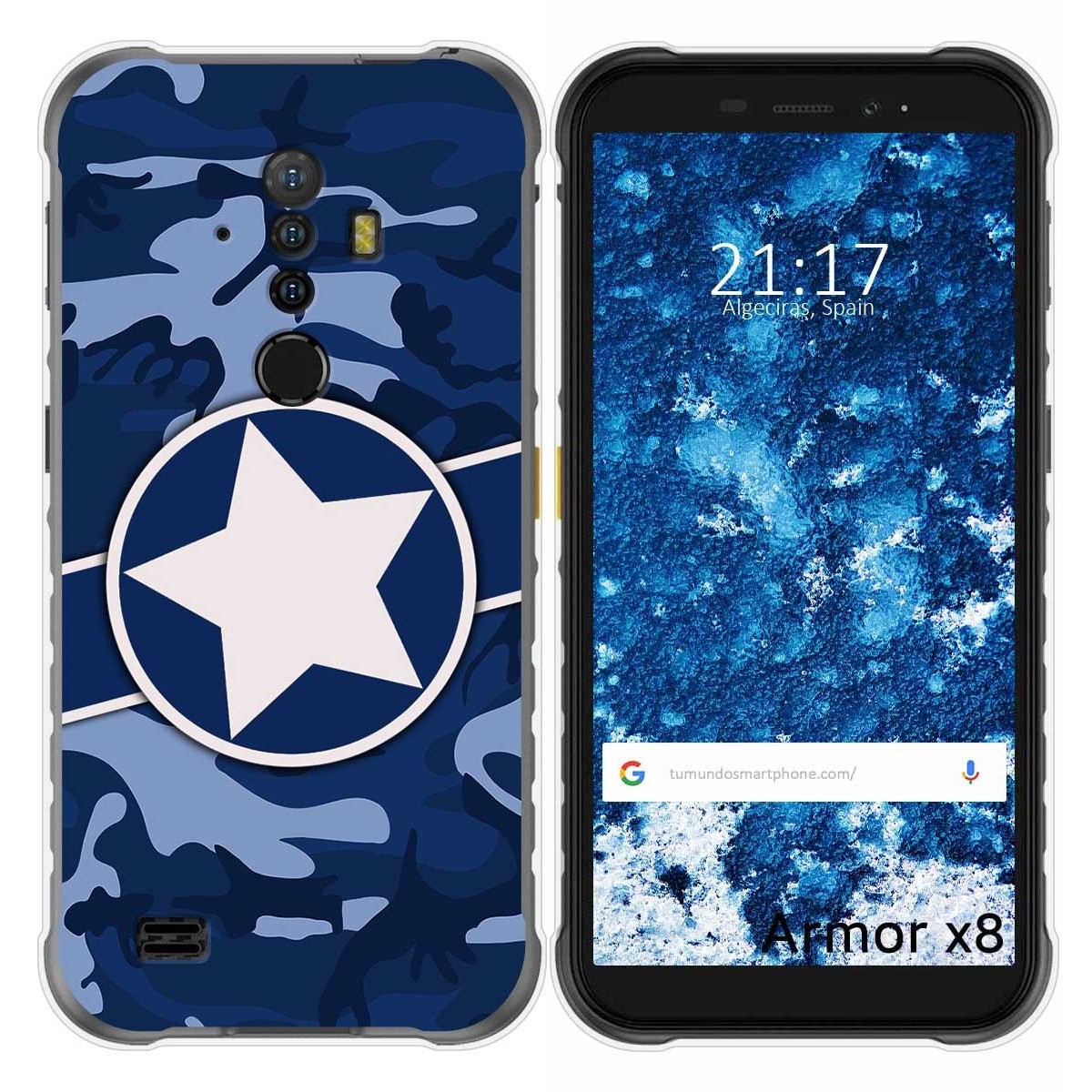 Funda Gel Tpu para Ulefone Armor X8 diseño Camuflaje 03 Dibujos