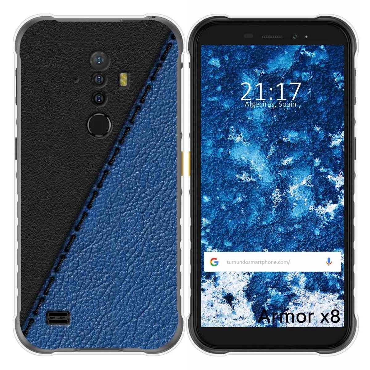 Funda Gel Tpu para Ulefone Armor X8 diseño Cuero 02 Dibujos