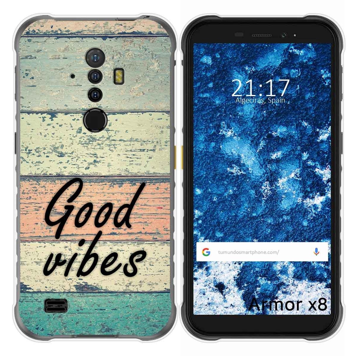 Funda Gel Tpu para Ulefone Armor X8 diseño Madera 01 Dibujos