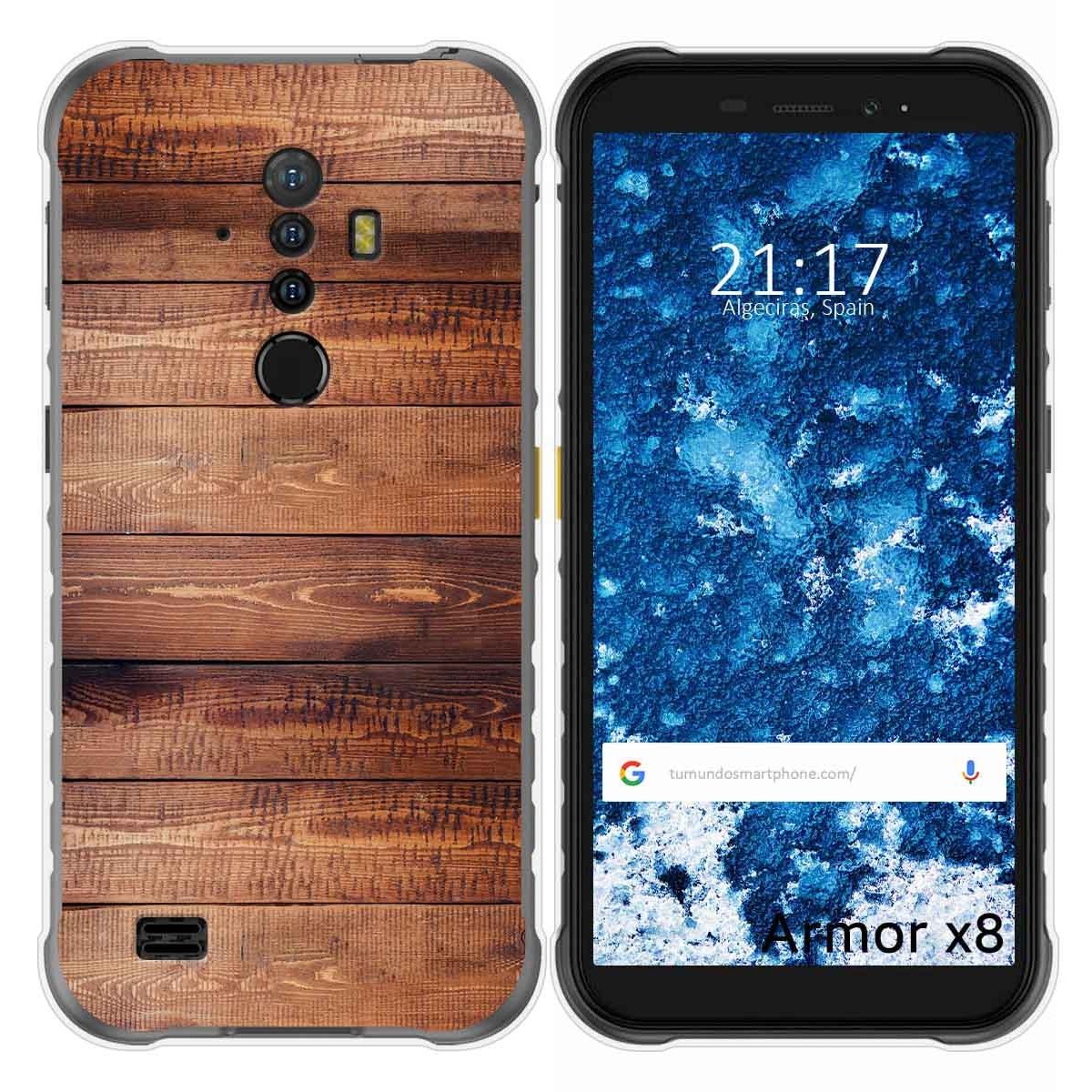 Funda Gel Tpu para Ulefone Armor X8 diseño Madera 02 Dibujos