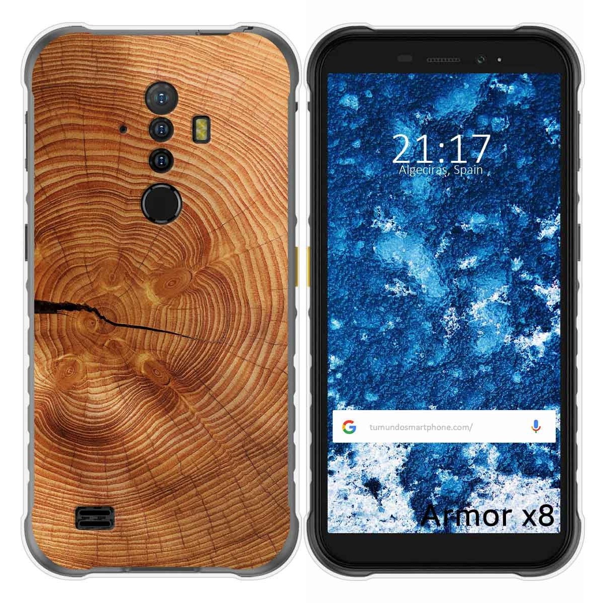 Funda Gel Tpu para Ulefone Armor X8 diseño Madera 04 Dibujos