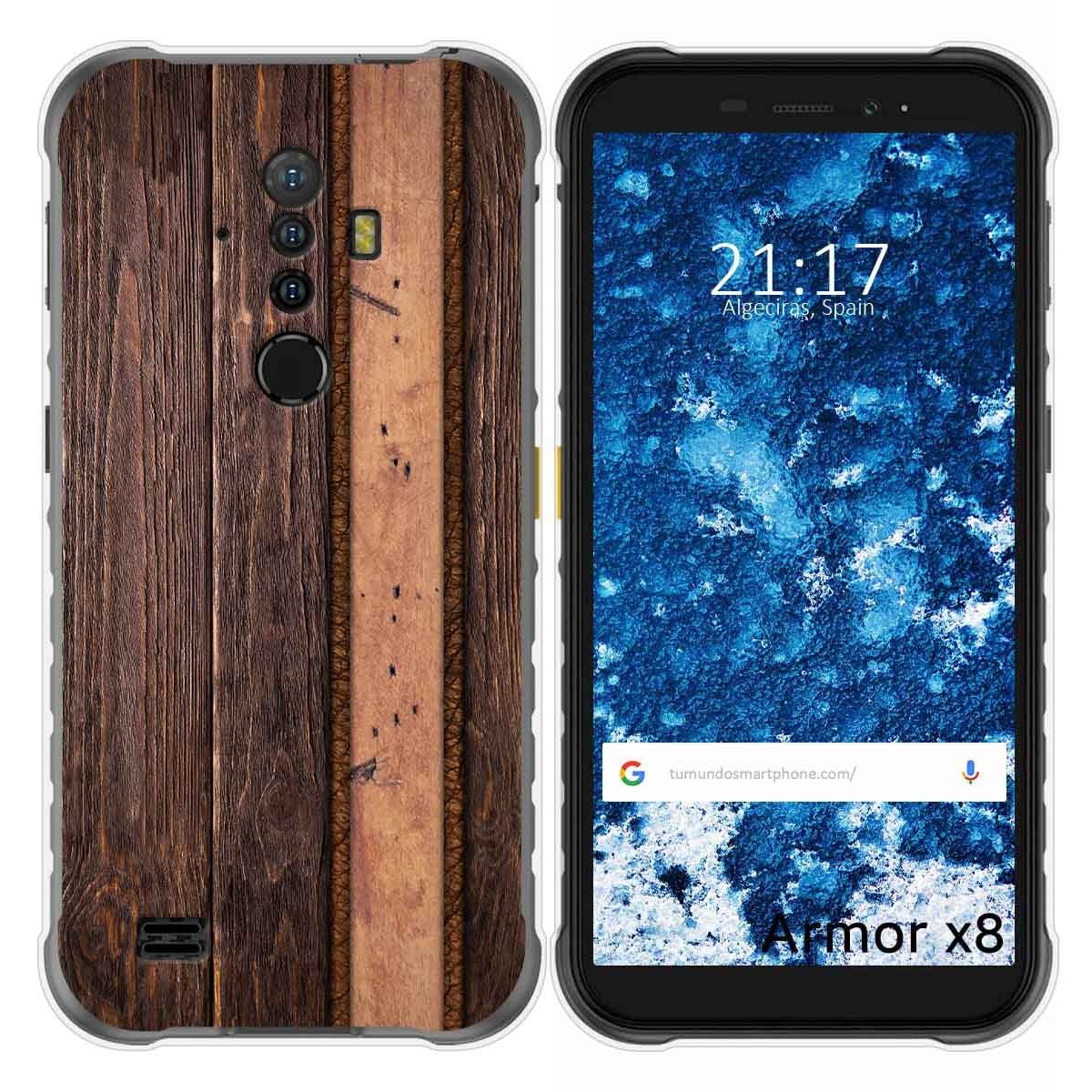 Funda Gel Tpu para Ulefone Armor X8 diseño Madera 05 Dibujos