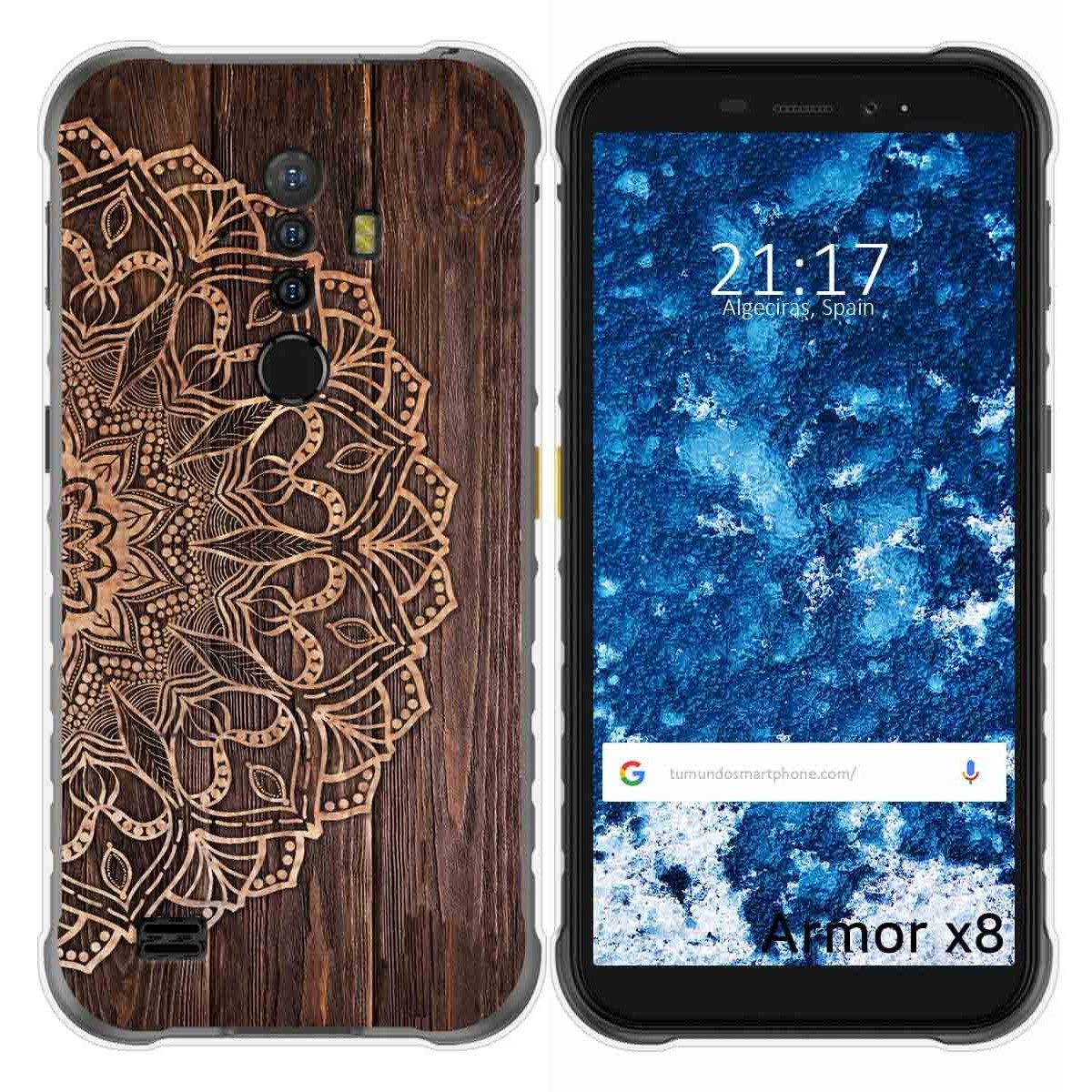 Funda Gel Tpu para Ulefone Armor X8 diseño Madera 06 Dibujos