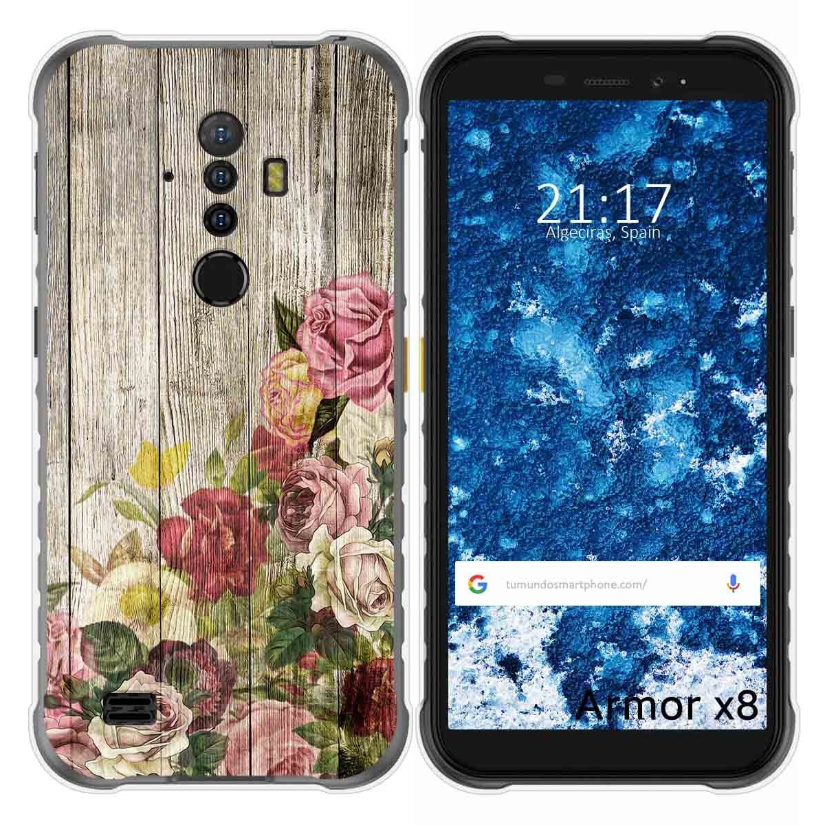 Funda Gel Tpu para Ulefone Armor X8 diseño Madera 08 Dibujos