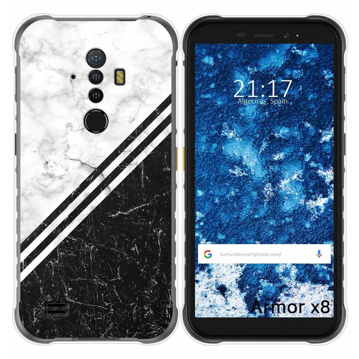 Funda Gel Tpu para Ulefone Armor X8 diseño Mármol 01 Dibujos