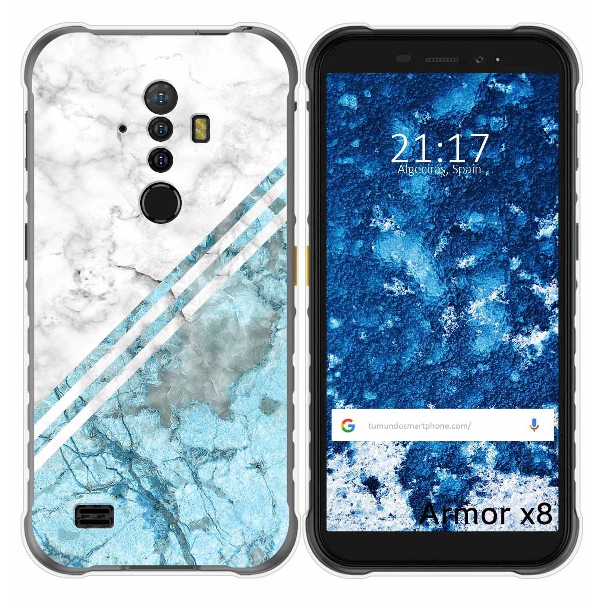 Funda Gel Tpu para Ulefone Armor X8 diseño Mármol 02 Dibujos