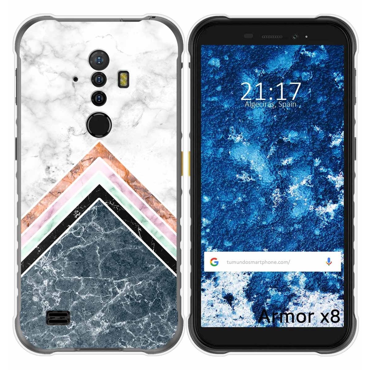 Funda Gel Tpu para Ulefone Armor X8 diseño Mármol 05 Dibujos