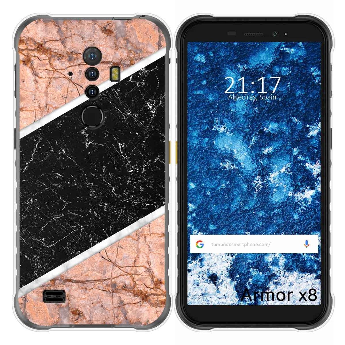 Funda Gel Tpu para Ulefone Armor X8 diseño Mármol 07 Dibujos