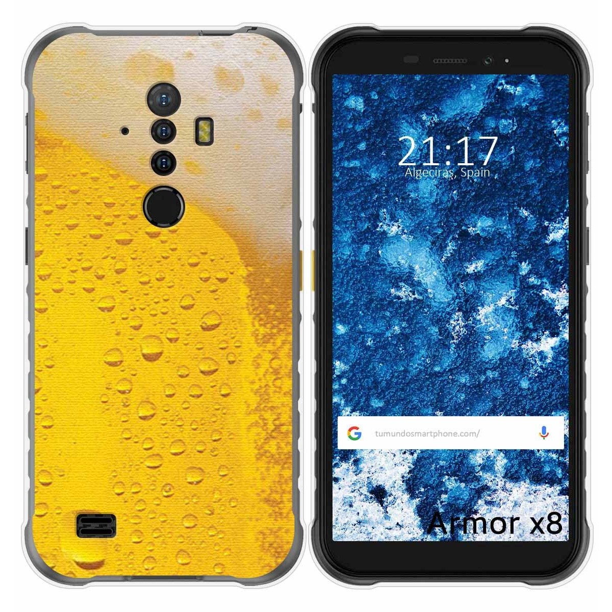 Funda Gel Tpu para Ulefone Armor X8 diseño Cerveza Dibujos