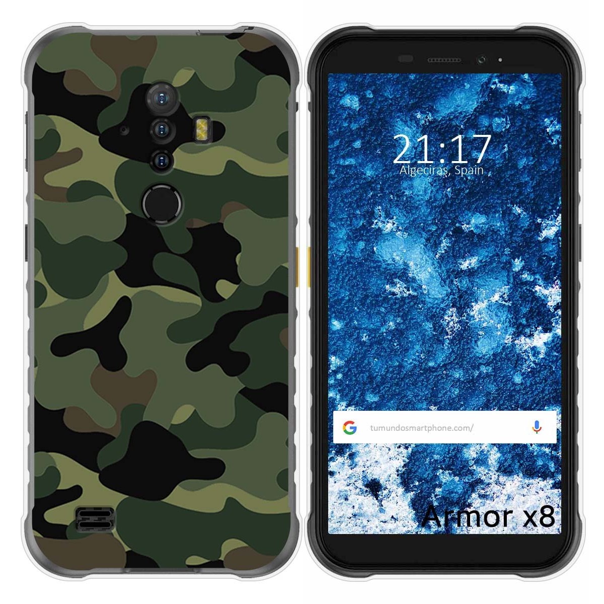 Funda Gel Tpu para Ulefone Armor X8 diseño Camuflaje Dibujos